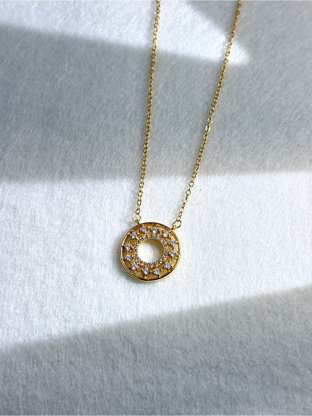 Crystal Halo Pendant Necklace - Women Jewelry